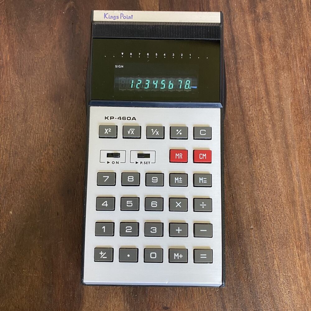 Vintage Kings Point KP-460A Calculator w/ Vinyl Case Working - Picture 2 of 10
